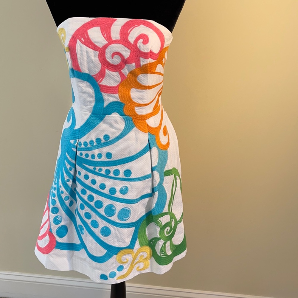 Lilly Pulitzer strapless pop color dress